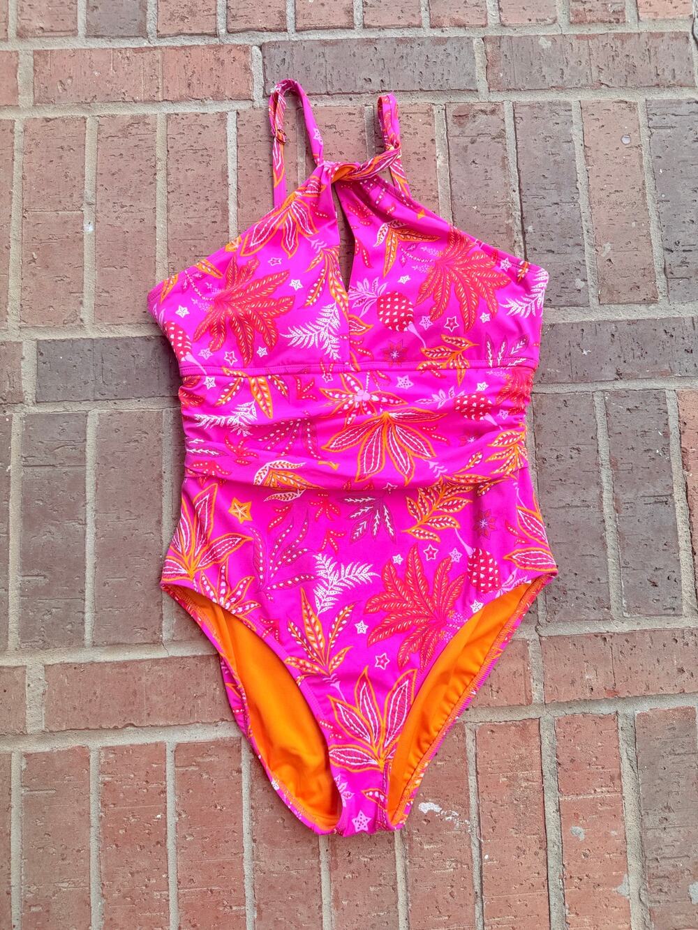 Bleu Rod Beattie Pink One Piece Swim suit Size 14 New With Tags